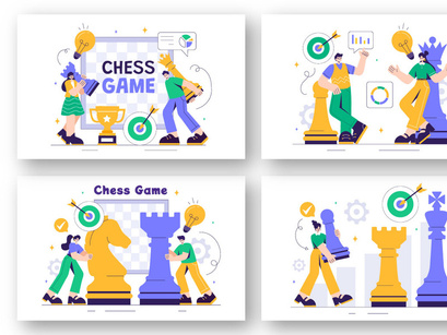 9 Chess Board Game Illustration