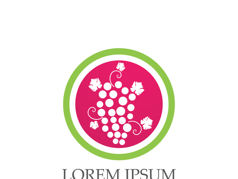 Grapes logo template vector icon illustration design