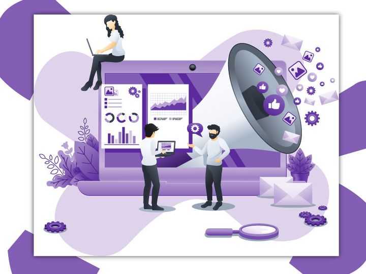 Modern Flat Design Concept Of Digital Marketing