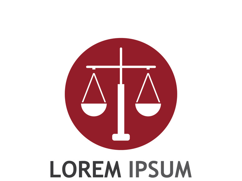 Law firm logo with scales.