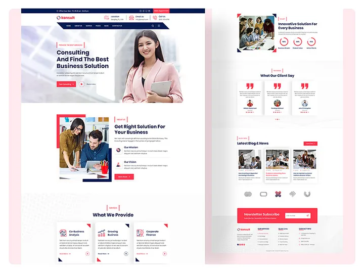 Business Consulting landing page