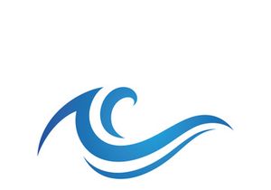 Water wave logo template. Vector illustration.