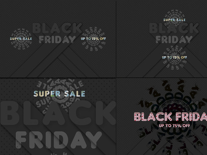 Black Friday Sale Web Banner With Black Background V01
