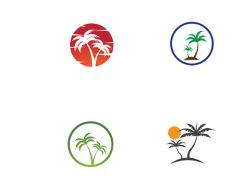 Natural palm tree logo preview picture