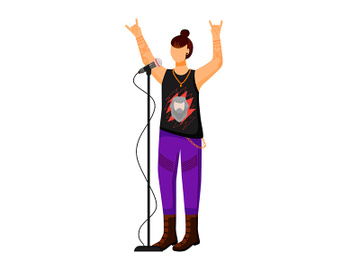 Rock band singer flat color vector illustration preview picture