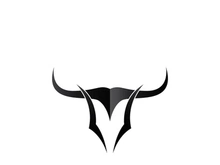 Retro vintage bull head horns logo.