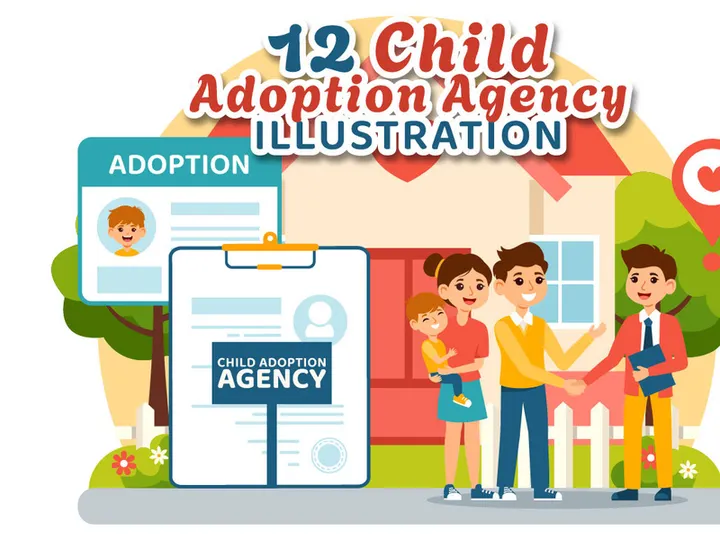 12 Child Adoption Agency Illustration