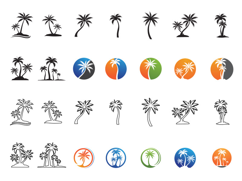 Palm ,Coconut and date tree logo