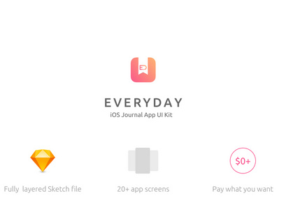Everyday iOS Journal App UI Kit