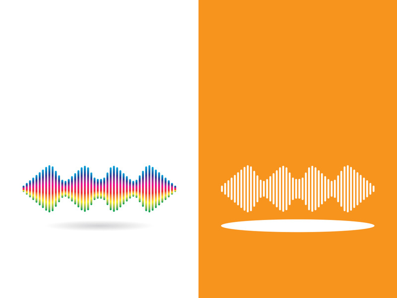 Sound waves vector illustration design template