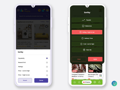 Multi Service Mobile App Sortby UI Kit