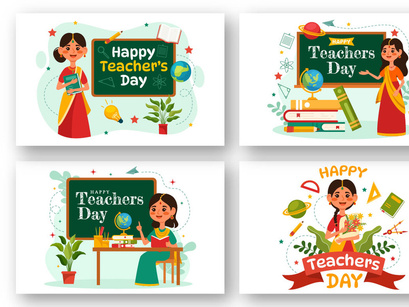 10 Teacher Day in India Illustration