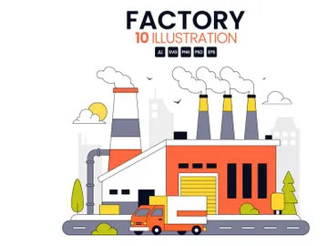 10 Factory Vector Illustration preview picture
