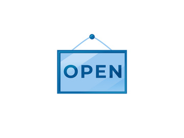 Open blue vector board sign illustration preview picture