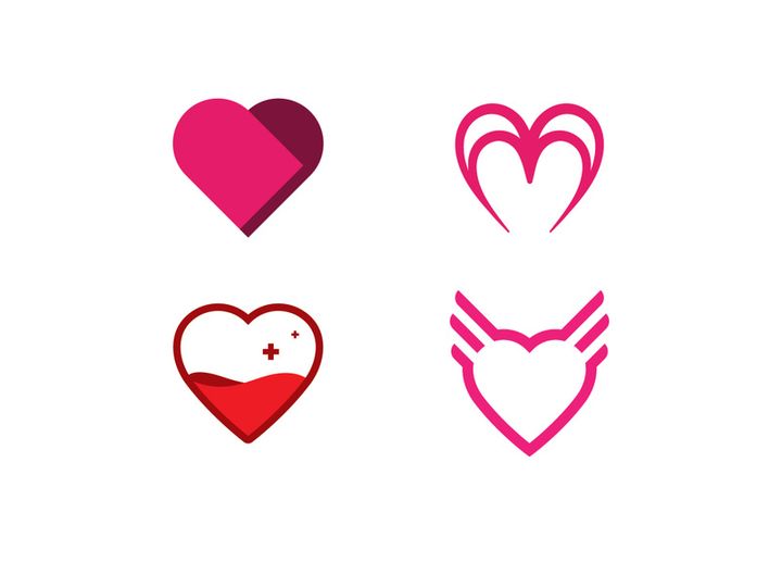 Love heart logo and symbol vector