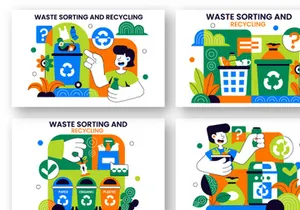 10 Waste Sorting and Recycling Illustration