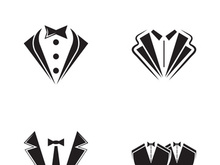Classic tie icon and suit fashion men logo design