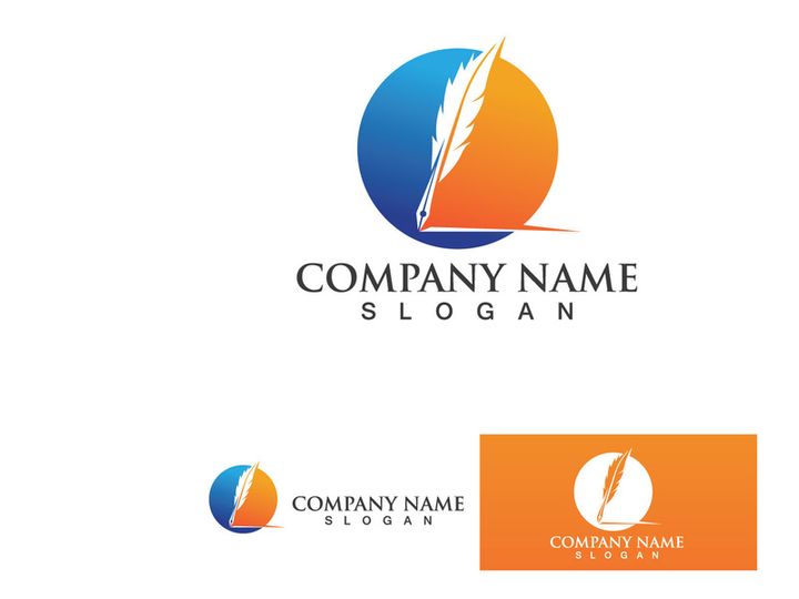 Feather pen sign Business logo vector icon