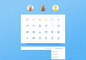 Icons, menu and profile UI kit
