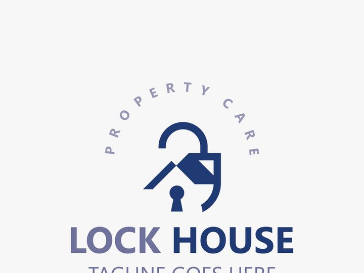 Lock House secure logo design, smart key home vector concept template