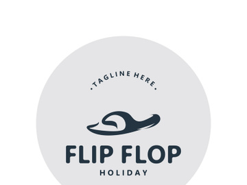 Flip Flop logo design style line art template illustration preview picture