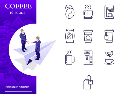 Coffee And Tea Icon Set