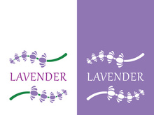 Fresh lavender flower logo vector flat design
