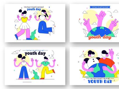 10 International Youth Day Illustration