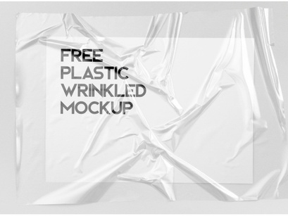 Free! Plastic Wrinkled Reflections Mockup