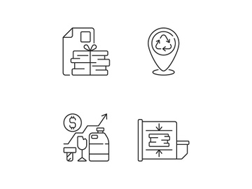Trash removal linear icons set preview picture