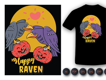 Happy Raven Halloween Tshirt