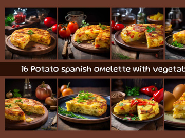 Potato spanish omelette with vegetables preview picture