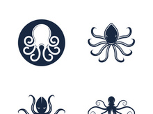 Octopus logo vector design and illustration template