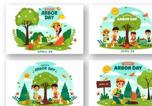 12 Happy Arbor Day Illustration