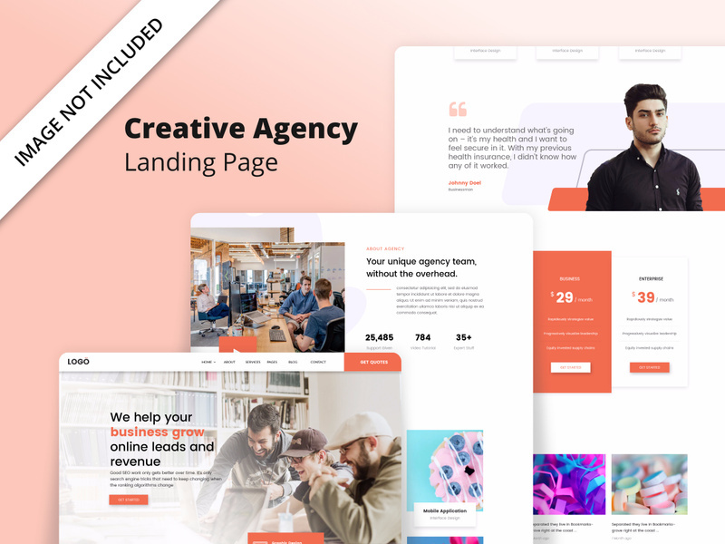 Creative agency landing page template