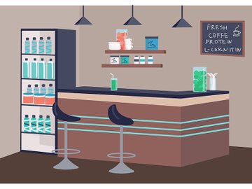 Empty fitness bar flat color vector illustration preview picture