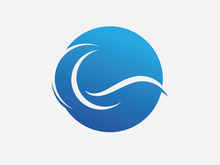 Blue Wave Logo Vector.  wAter wave illustration template design