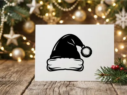 Festlicher Weihnachtsmann-Hut mit Bommel für Weihnachtsfeiern