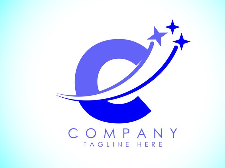 Initial alphabet with swoosh and star sign. Shooting star logo design vector template for business and company identity