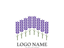 Fresh lavender flower logo vector flat design