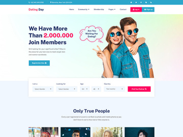 Dating Website PSD Template preview picture