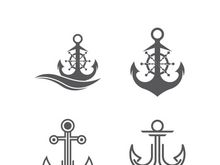 Anchor logo icon boat ship marine navy design vector