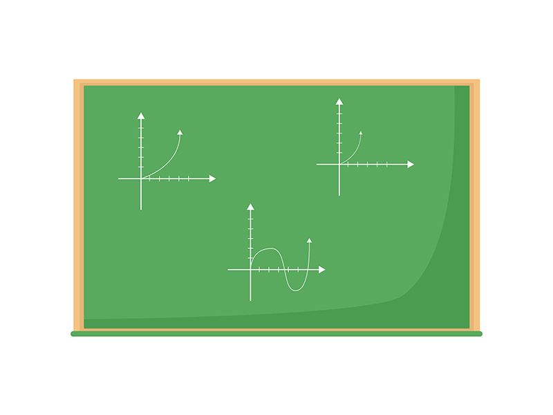 Chalkboard with calculations flat color vector object