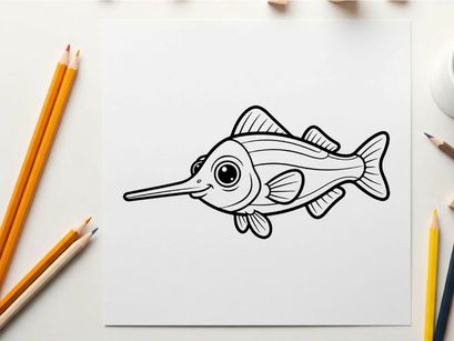Cute cartoon fish swimming vector illustration flat design
