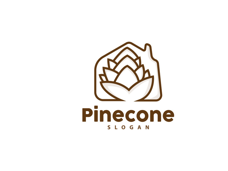 Pine Cone Logo, Elegant Luxury Pine Simple Design