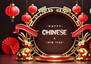 PSD 3d rendaring realistic chinese new year background bundles