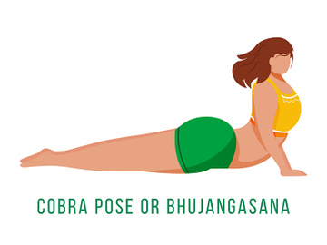 Cobra pose flat vector illustration preview picture