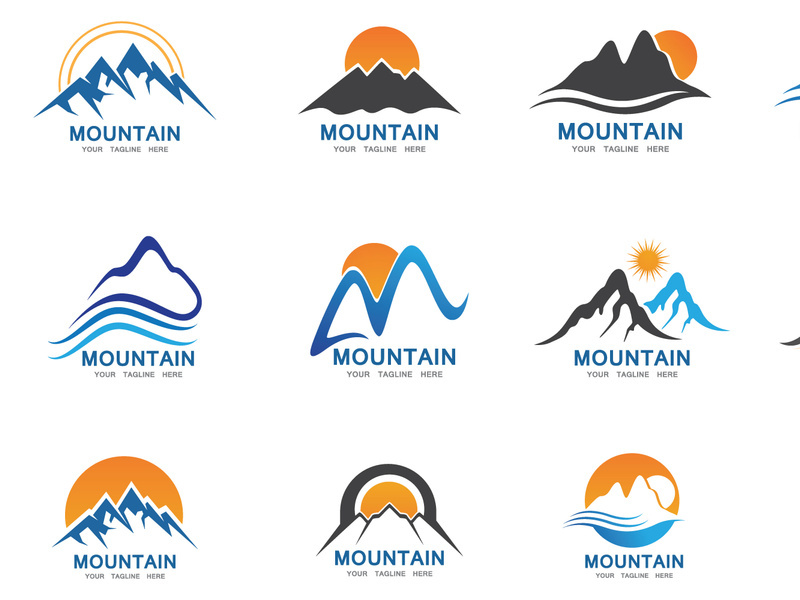 Mountain logo landscape vector