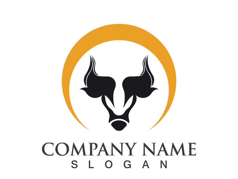 Bull head logo vector icon design illustration