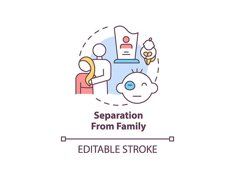 Separation from family concept icon